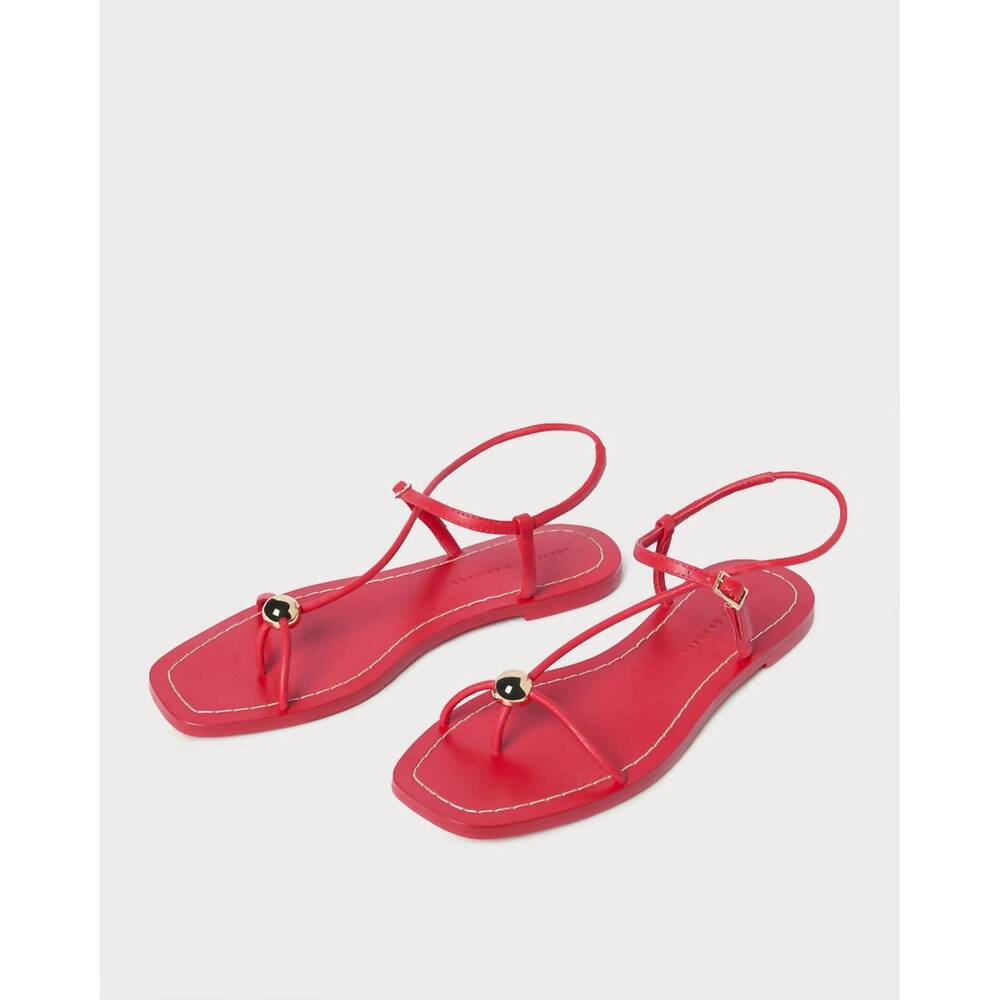 NEW LOEFFLER RANDALL women's lara strappy flat sandals in red - Picture 4 of 6